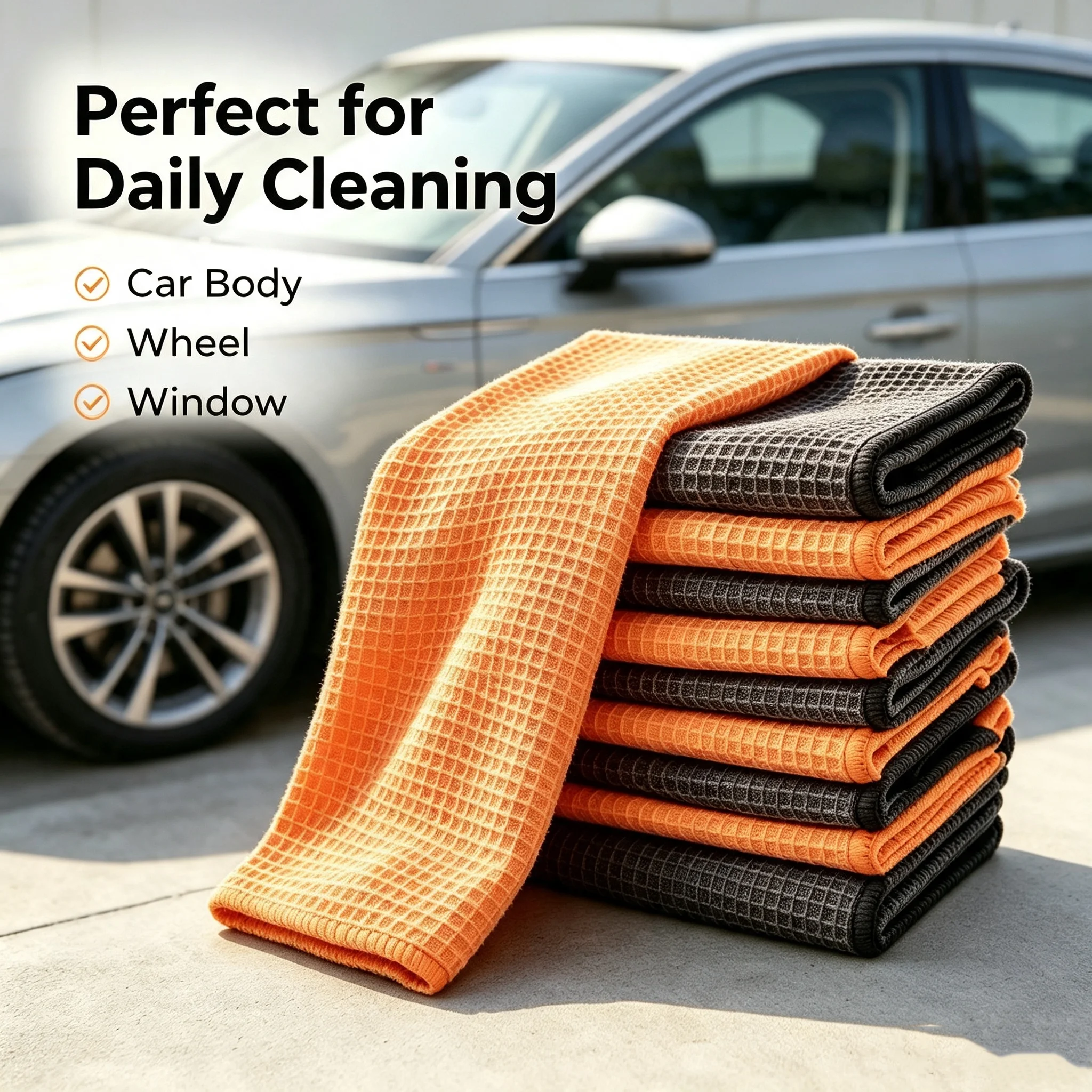 Reusable Waffle Car Cleaning Towel 40*40cm Lint-free Absorbent Auto Detailing Care Microfiber Washing Towel