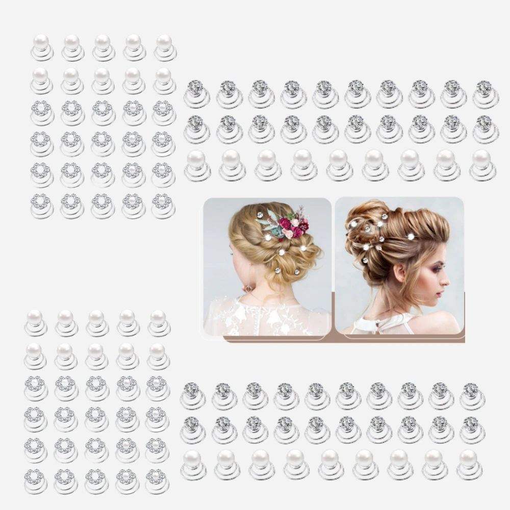 

Набор из 120 спиральных заколок для волос со стразами, для свадьбы, выпускного вечера, важных мероприятий, подарок, аксессуары для волос