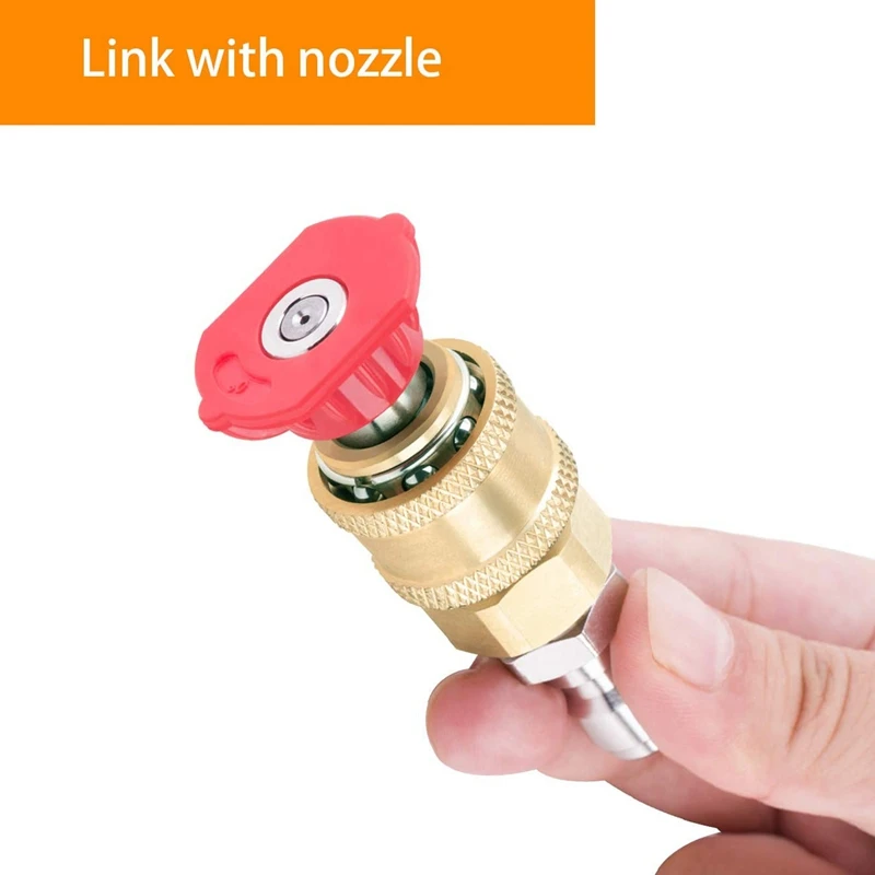 4 Pcs Pressure Washer Quick Connect Coupler, 1/4 Inch NPT Female Threads Size, Brass Material