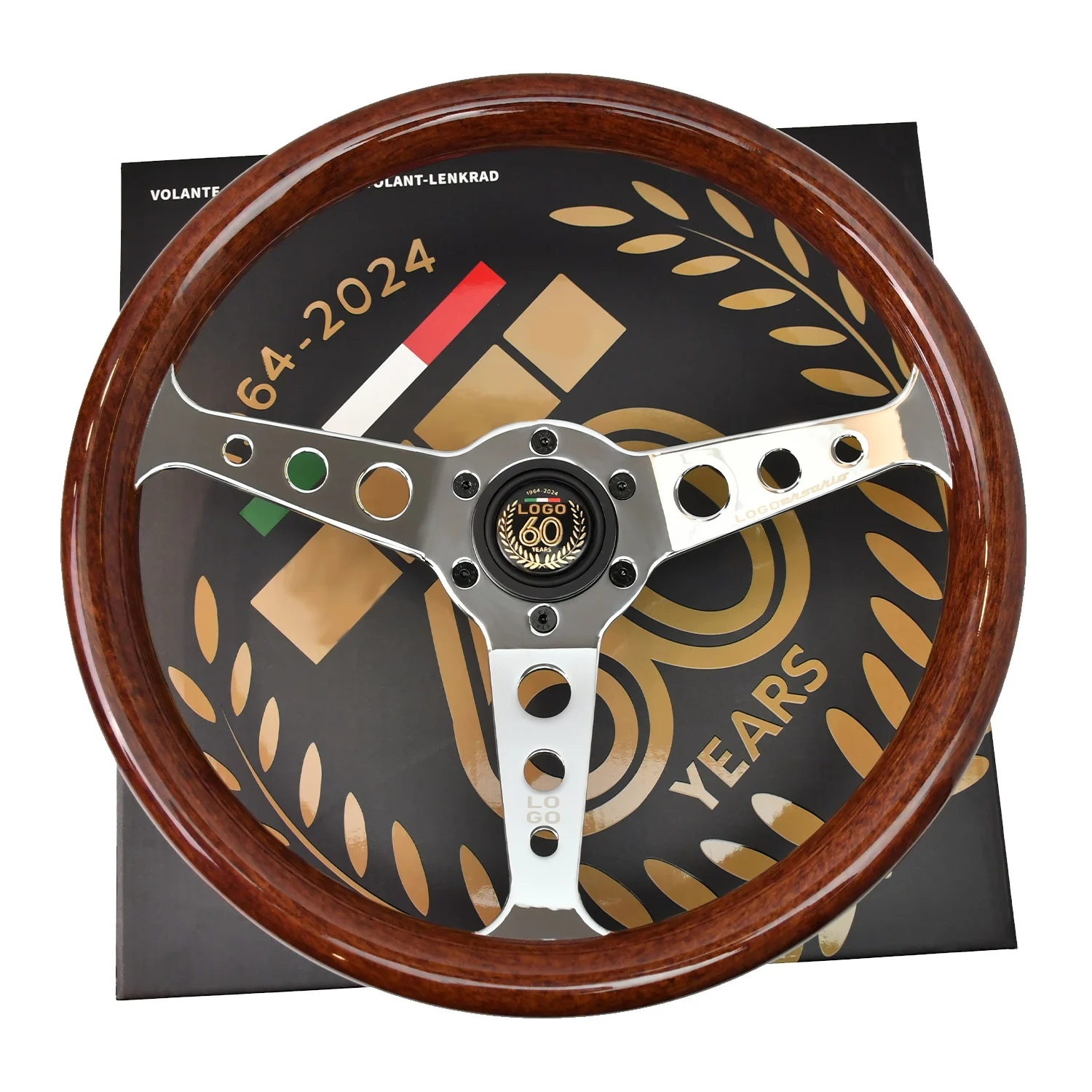 

Universal Solid Wood Graffiti Style Car Modification Interior Steering Wheel