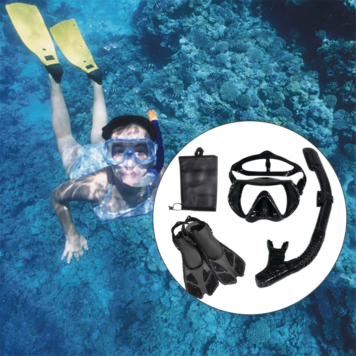

ABNJ Snorkel Diving Mask and Goggles Diving Swimming Tube Set Adult Unisex