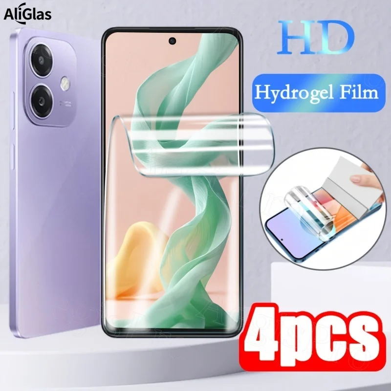 

4pcs High Definition Hydrogel Film for OPPO Reno 15 14 Screen Protector for OPPO Reno 15 14 13 Pro Water-Resistant Anti-Scratch