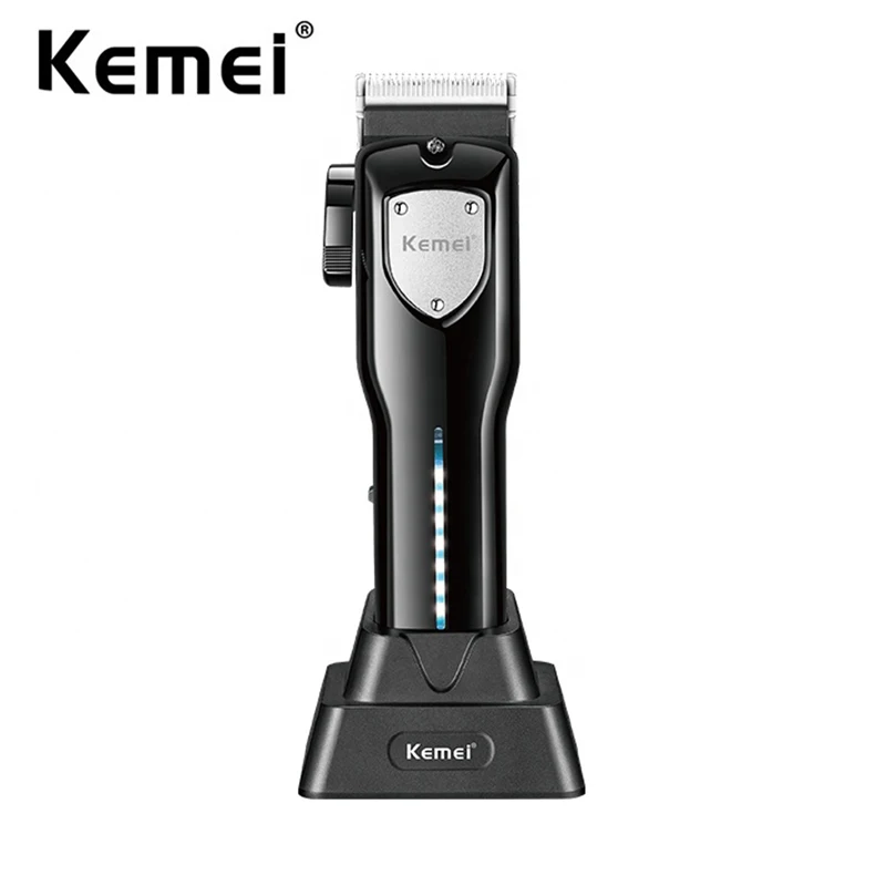 Kemei Rechargeable Hair Clipper Cordless Adjustable Shaving Electric Hair Cutter powerful hair cutting machine with charge base