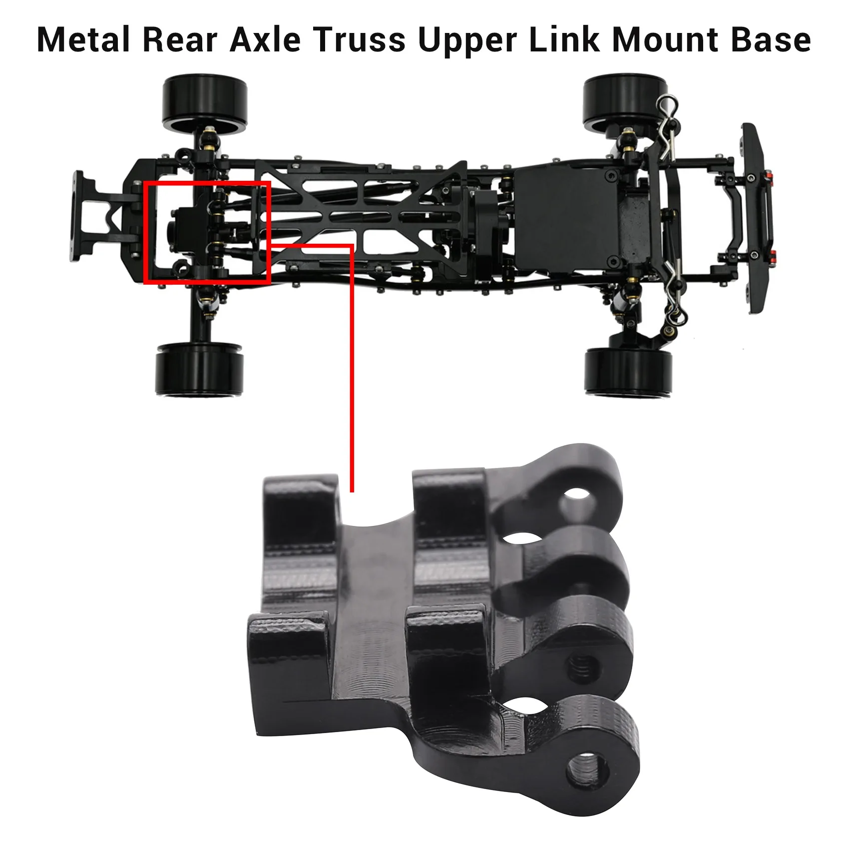 Metalen Achteras Truss Bovenste Link Mount Base voor Axiale SCX24 90081 C10 1/24 RC Crawler Auto Upgrade Onderdelen Accessoires,3