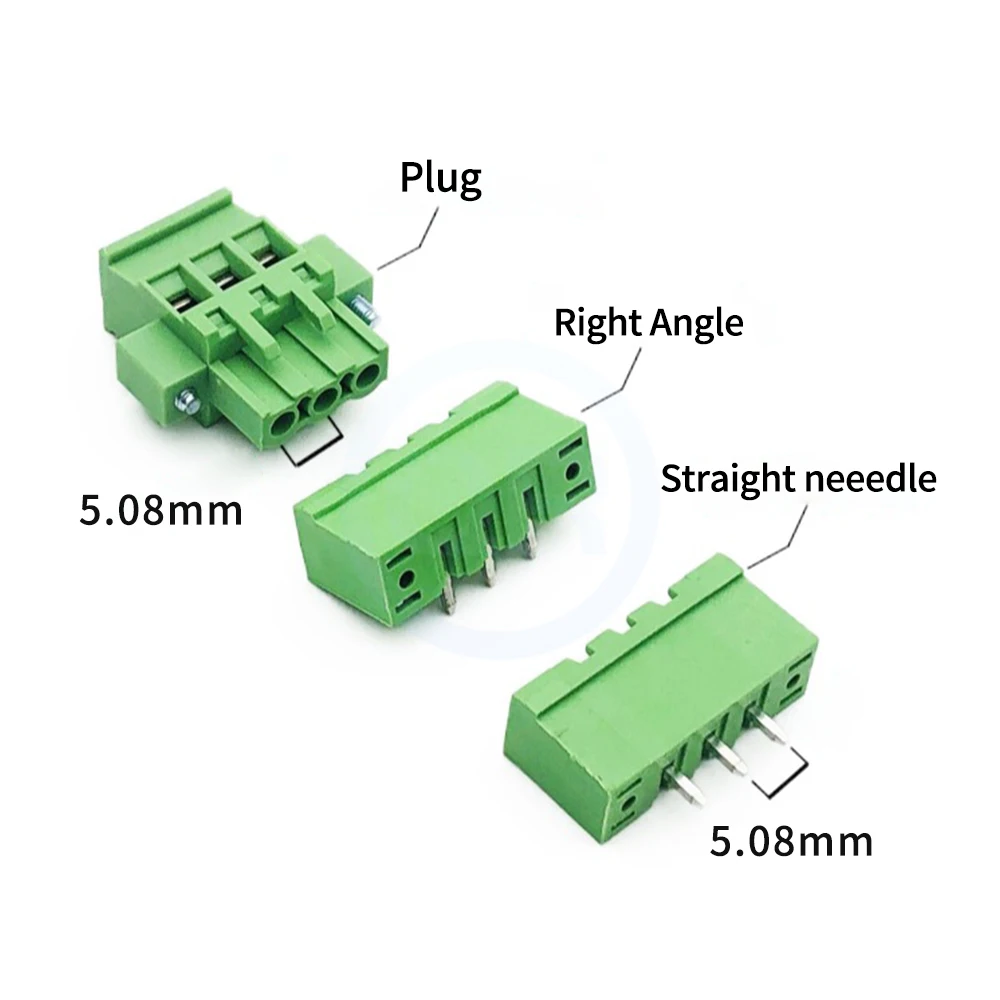 (10 Sets) KF 2EDGKAM + 2EDGVM / 2EDGRM 5.08mm 15EDGKAM 5.08 PCB Terminal Block Flanged Upright Plug with Straight Header 2~24P