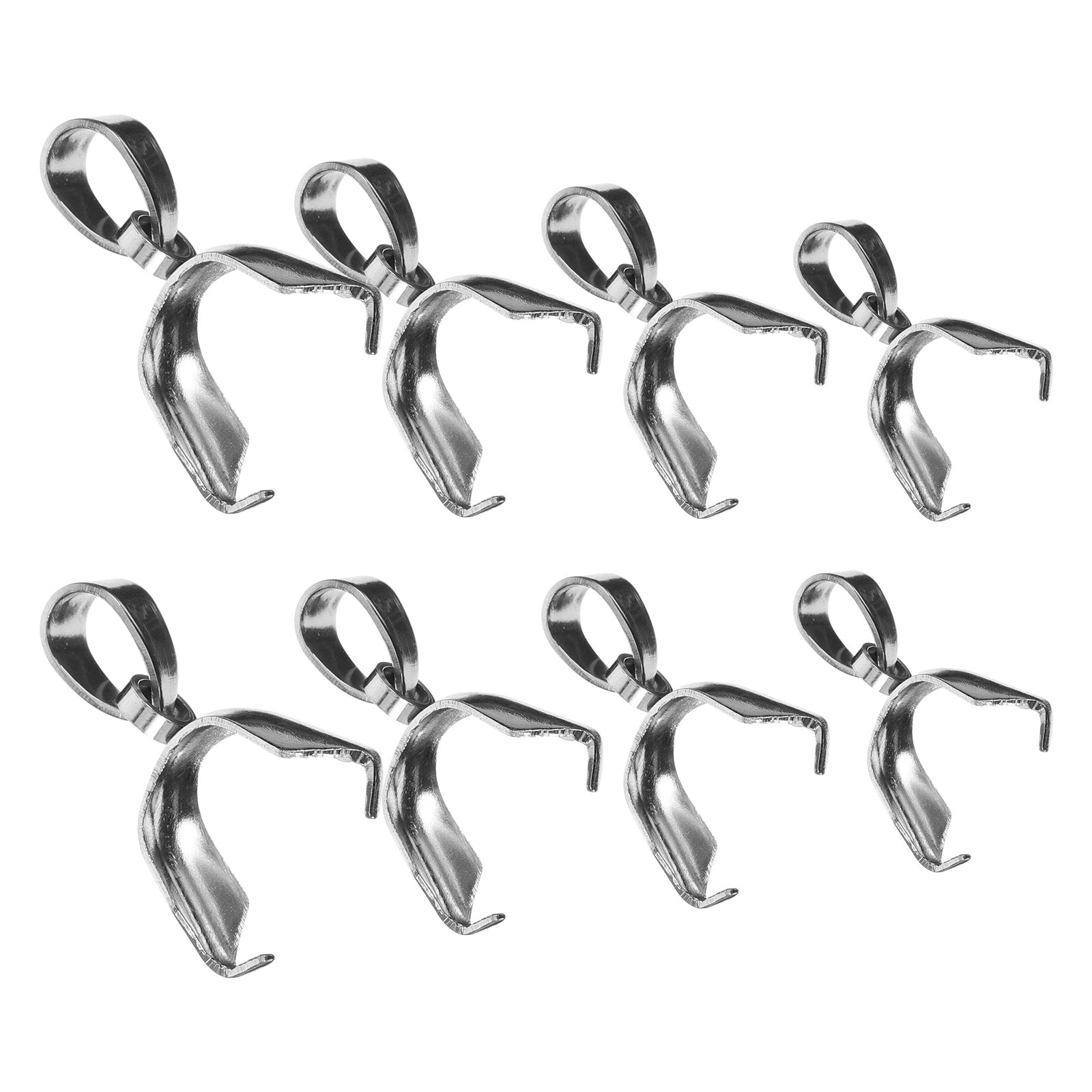 

8pcs Stainless Steel Pendant Buckle Connectors DIY Necklace Clasps Bail Charms Jewelry Accessories Dangle Charm Connectors Pinch