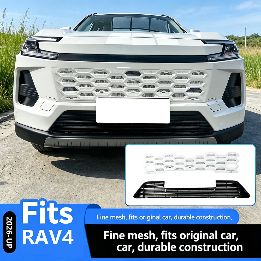 For  Toyota RAV4 2026-2028 Front Grille Insect Mesh Guard Bug Screen Protector Black Exterior Accessories Upgrade Kit