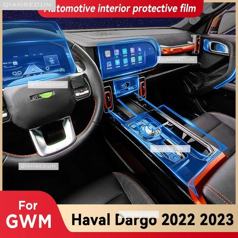 

For HAVAL Dargo 2022 2023 Car Interior Gearbox panel Dashboard Gps Navigation Screen Transparent TPU Protective Film Accessories