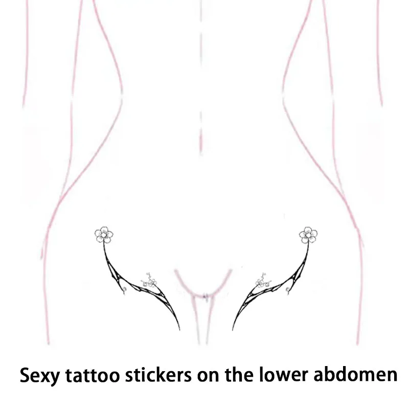 Exclusive Copyright Black Stripes Chest Abdomen Sexy Pattern Temporary Stickers Waterproof and Sweat-Proof Color Tattoo Stickers