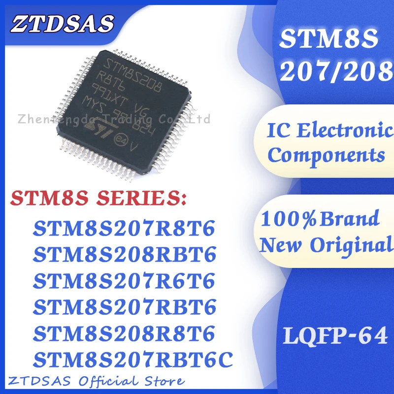 

STM8S207R8T6 STM8S208RBT6 STM8S207R6T6 STM8S207RBT6 STM8S208R8T6 STM8S207RBT6C STM8S207 STM8S208 STM8S STM8 IC MCU Chip LQFP-64