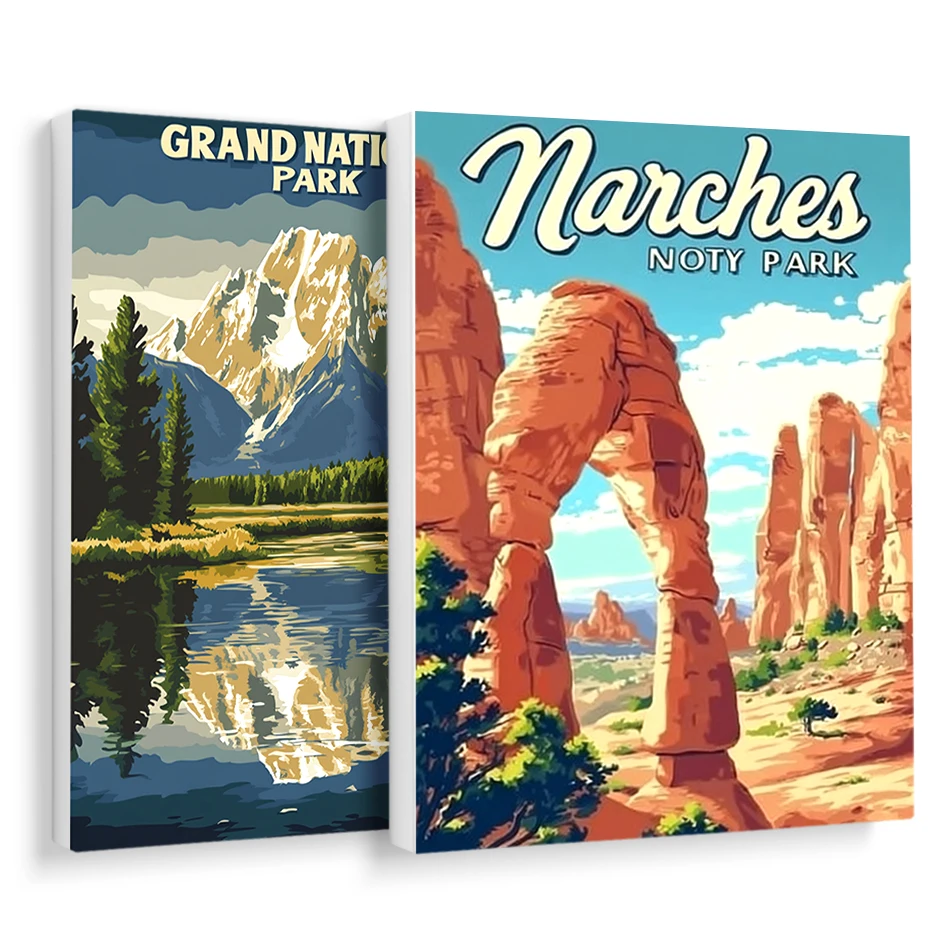 

RUOPOTY Paint By Numbers Scenic Poster Kits Decorative Paintings Picture Drawing Watercolor For Handiwork Diy Crafts Home Decor