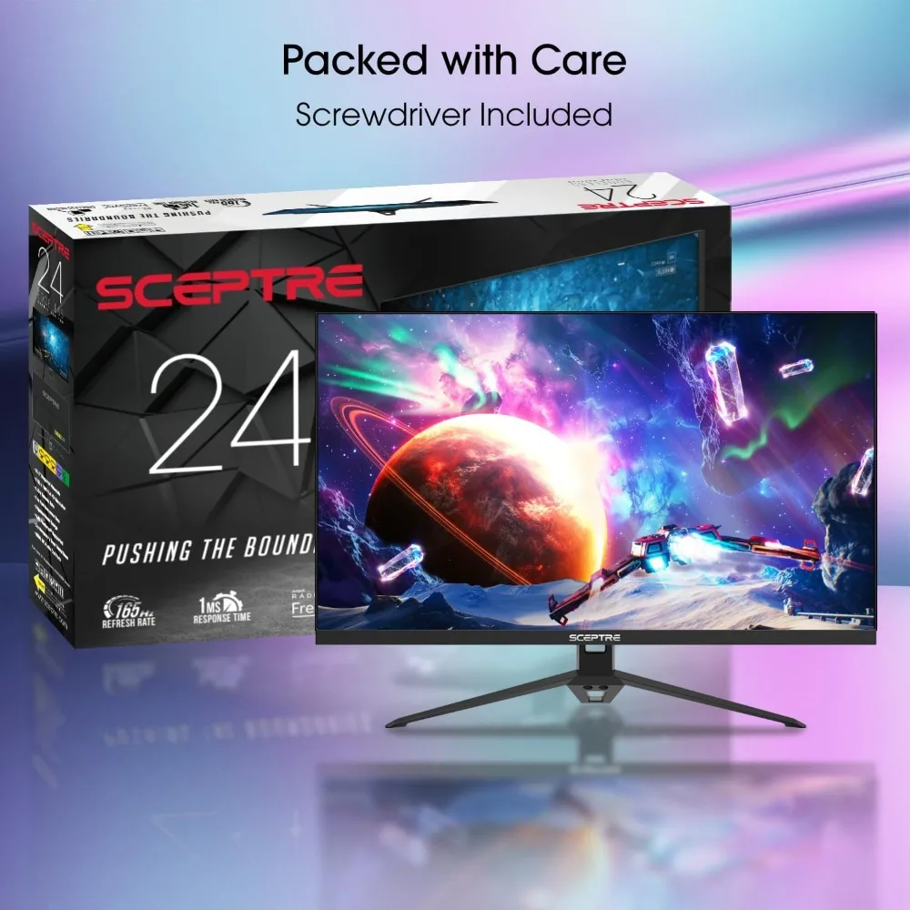 IPS 24” Gaming Monitor 165Hz 144Hz Full HD (1920 x 1080) FreeSync Eye Care FPS RTS DisplayPort HDMI Build-in Speakers