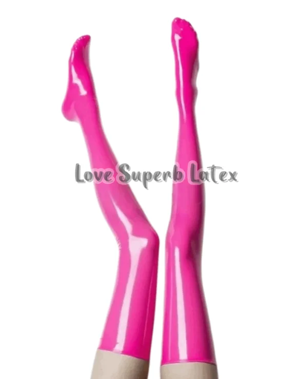Maßgeschneiderte Latex-Overknee-Strümpfe, sexy schwarze Leggings, anatomisch passende lange Socken, Halloween-Cosplay