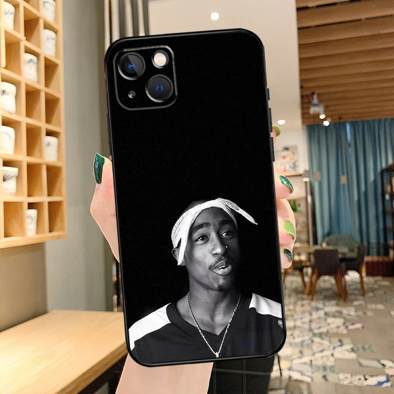 Rapper 2pac Tupac Phone Case For iPhone 16 Pro Max 14 13 12 11 15 Pro Max mini XR 15 16 Plus 16e Cover Coque