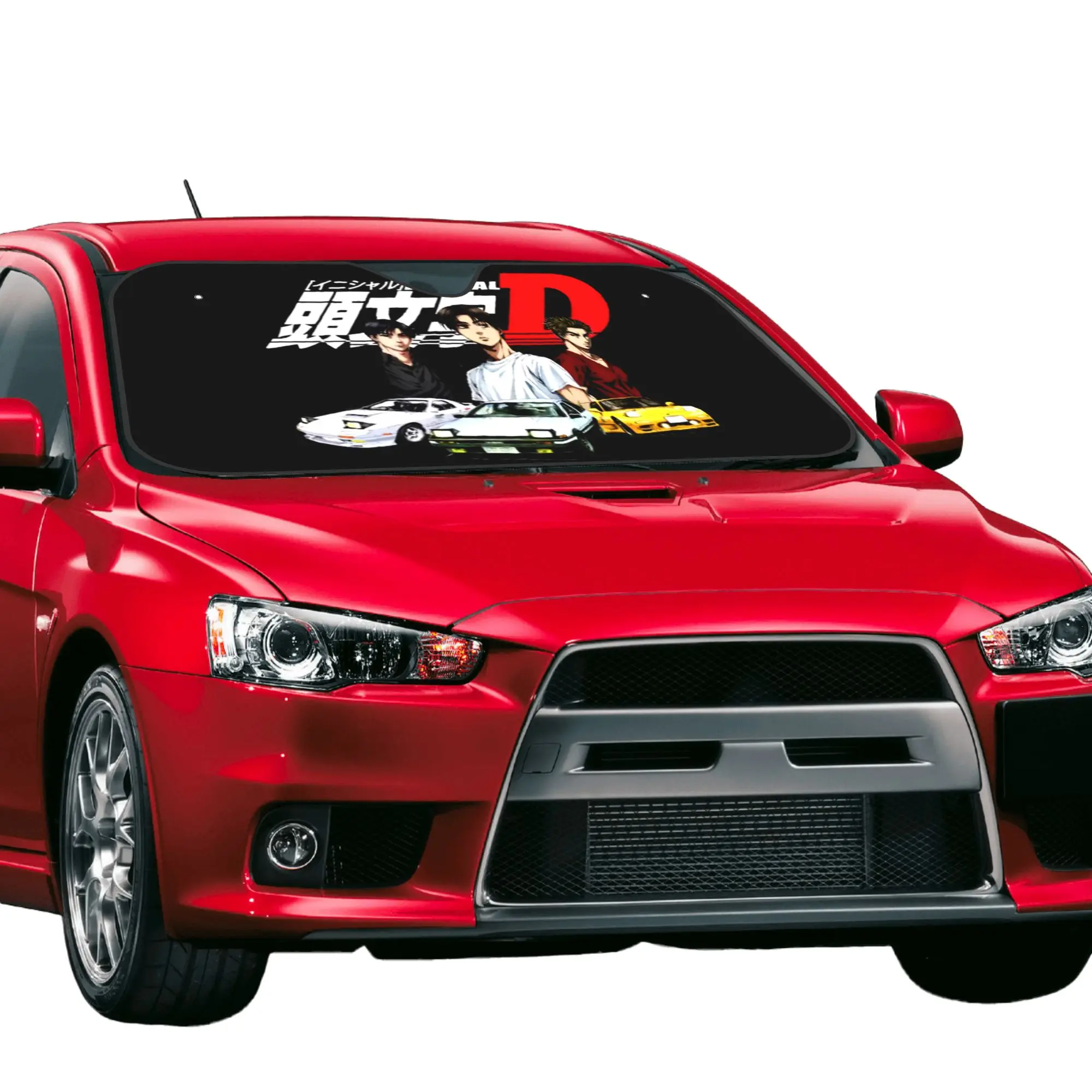 Initial D Mountain Drift Racing Car Front Windshield Sun Visor UV Protection Car Sun Shade Aluminum Foil Car Sunshade