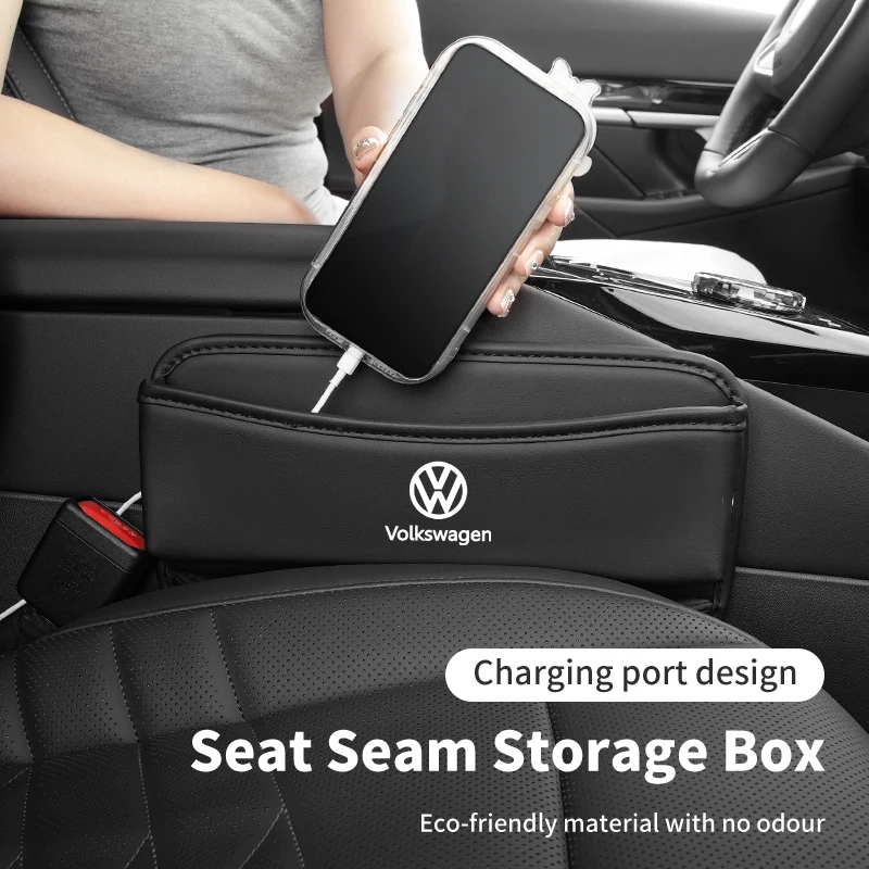 Car Seat Gap Organizer Console Side Crevice Storage Box For VW R Polo Golf Passat mk5 Scirocco Jetta GTE GTI Tiguan CC T-ROC Sha