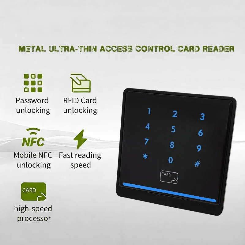 

R572 Ultra-thin Access Control Reader 125KHz 13.56MHz RFID Card Reader WG26 WG34 Touch Keypad for Gate Elevator Building System