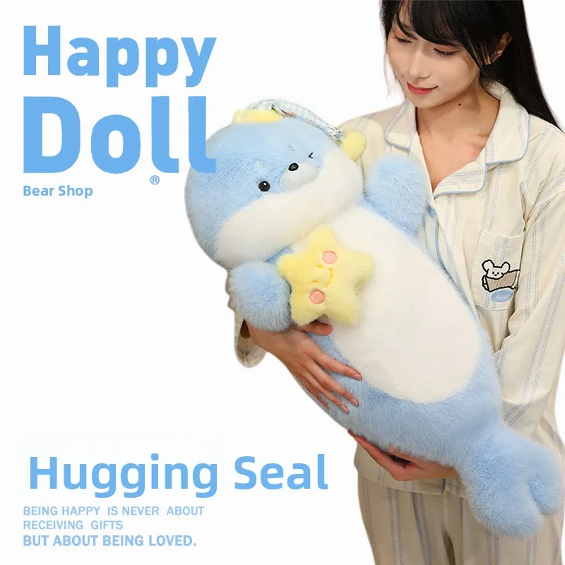 

Мягкая игрушка-подушка в виде тюленя для девочек, подарок для сна, игрушка-комфортер из материкового Китая