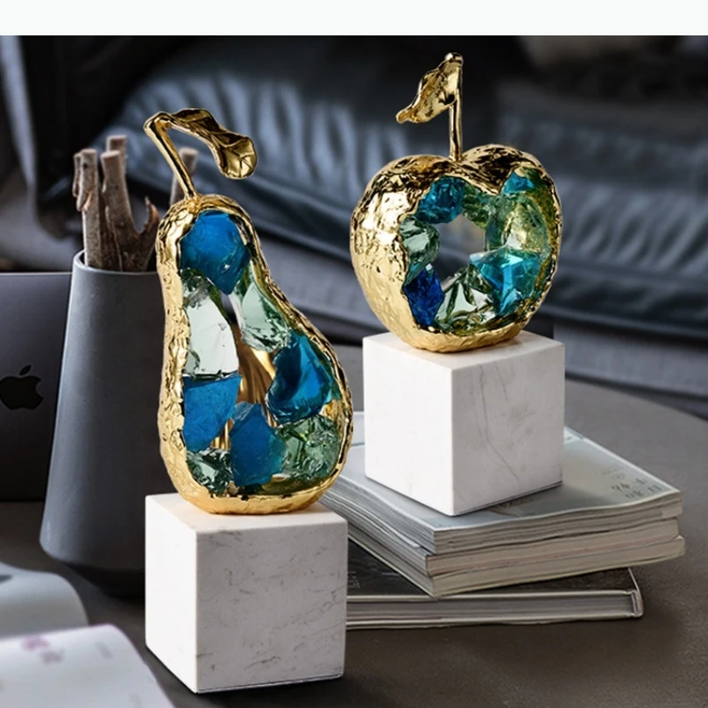 Metal Handicrafts Pear Ornament Simulated Fruit Sculpture Home Decoration Accessories