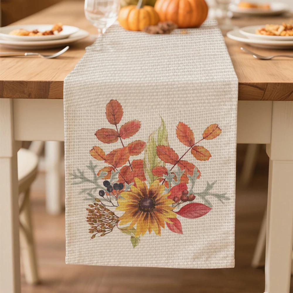 

autumn table runners for dining table decoration & accessories table runner for party Thanksgiving Day Leaf pattern tablecloth