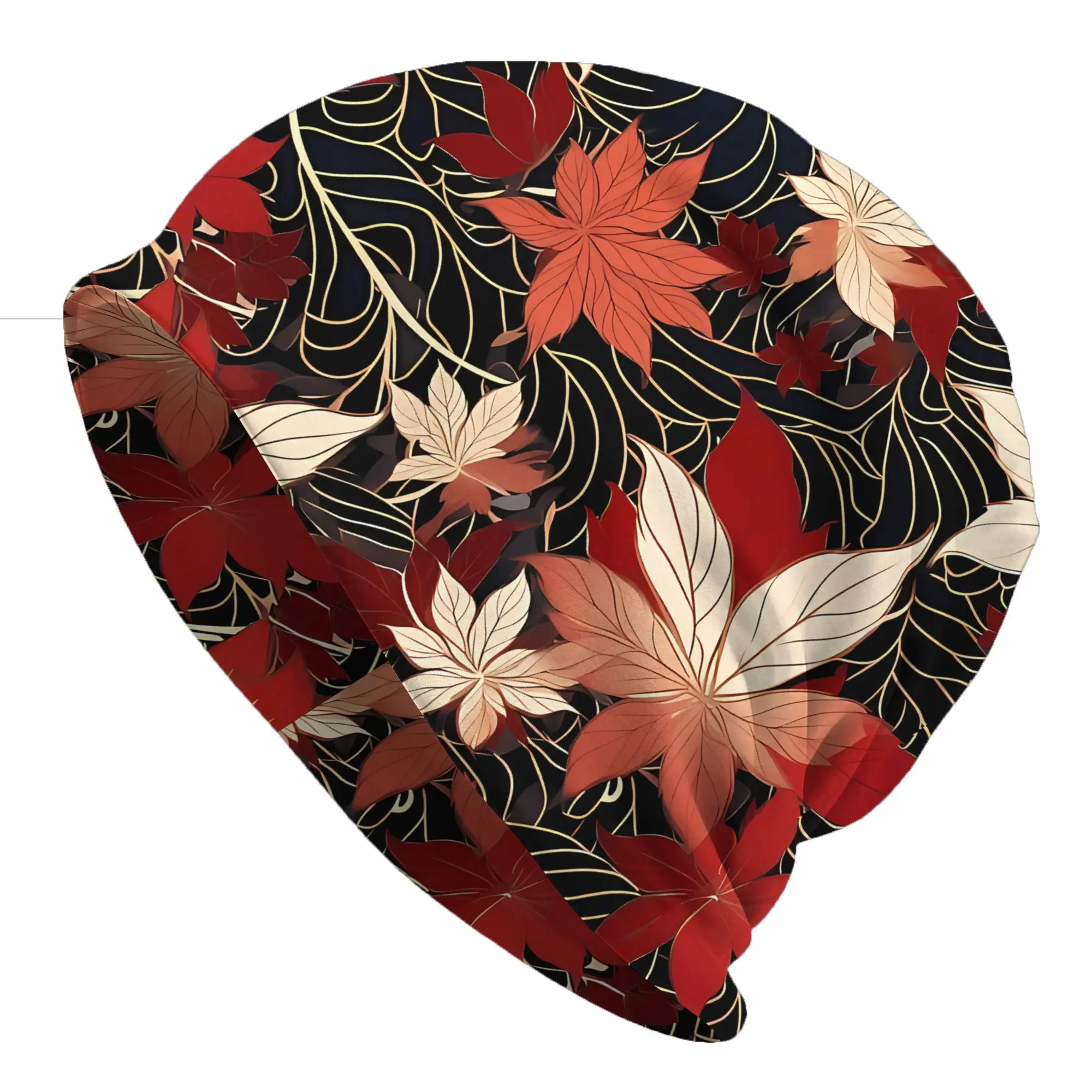 Mainly Maple Seamless Pattern Furoshiki Hat Fashion Caps Men Women  Skullies Beanies Ski Caps Soft Bonnet Hats