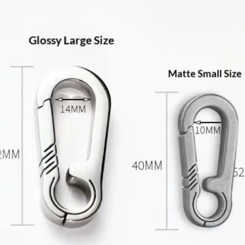 Pure Titanium Alloy Keychain Metal Spring Snap Hook Car Key Ring Men Women Outdoor Backpack Hanging Ornament 10/14mm
