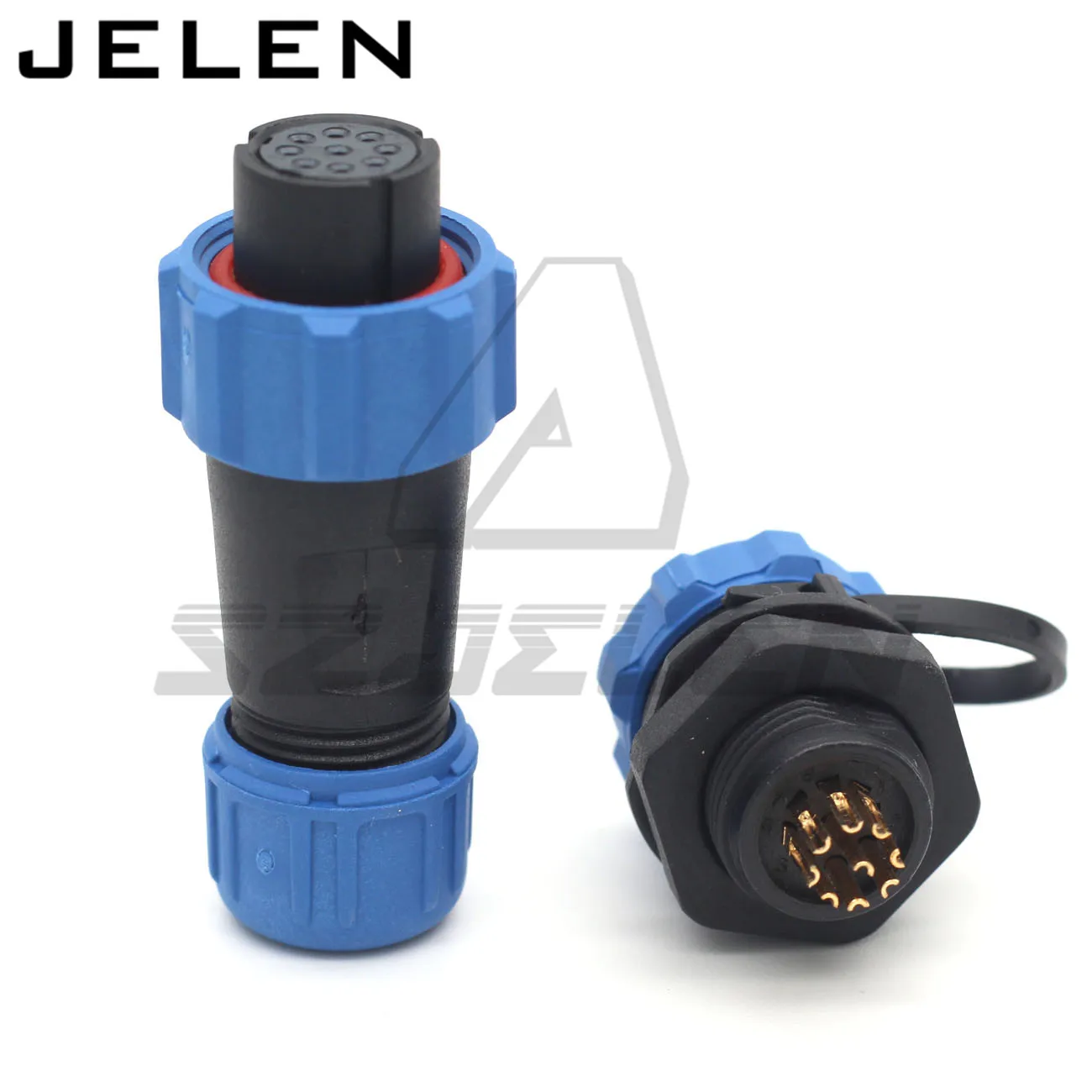 SP13, 2pin 3pin 4 pin 5 pin 6 pin 7pin 9pin waterproof  onnector plug(female) and socket(Male), LED Power wire connector IP68