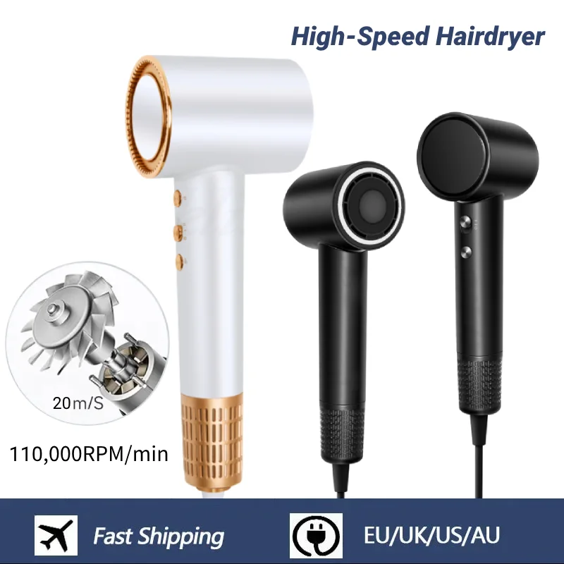 High Speed Hair Dryer Professional Air Blow Hair Dryer Low Noise Brushless Motor 1400w Hot Air Brush Styling Appliances Woman