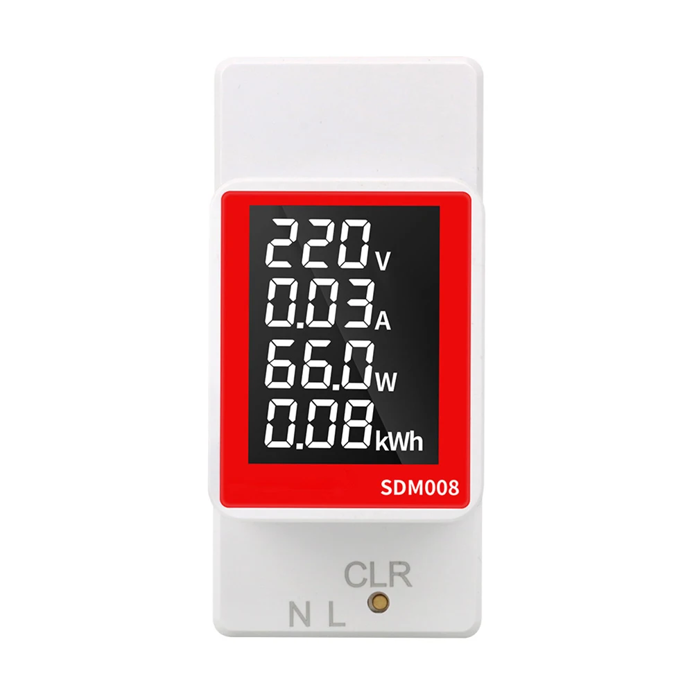 Easily Readable LCD Electricity Monitor on Din Rail for Continuous Tracking of AC Power Parameters Efficiently