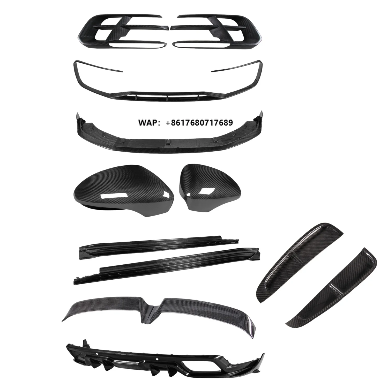 High Quality 971 Dry Carbon Body Kit Suitable for Panamera 971 Carbon Fiber Front Lip Extended Side Skirt Diffuser