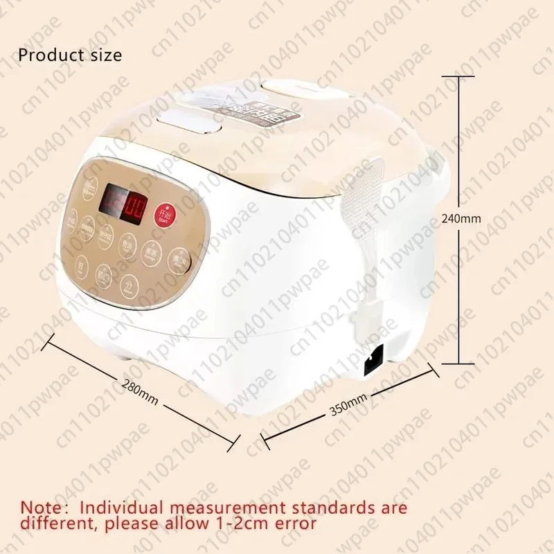 3L 6-Cup Rice Cooker with Ceramic Inner Pot for Porridge Cooking (Uncooked)