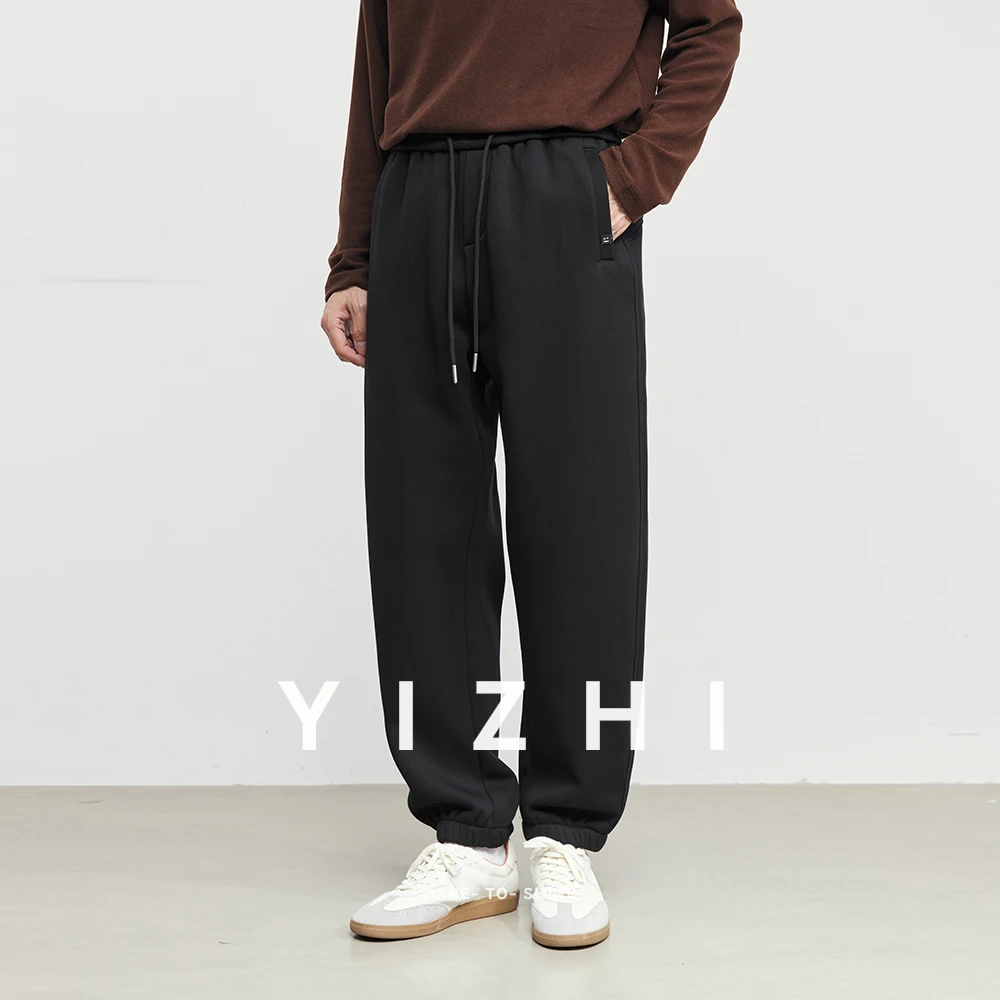 

Модные мужские повседневные брюки для бега на флисовой подкладке, зима 2025, новые свободные теплые спортивные брюки, модные простые спортивные штаны