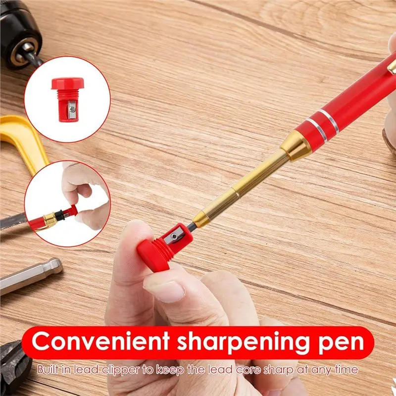 ABFU-Для набора инструментов для деревообработки — набор из 3 линеек для разметки (6 дюймов, 8 дюймов, 12 дюймов), включая плотницкий карандаш и многоразовое задание