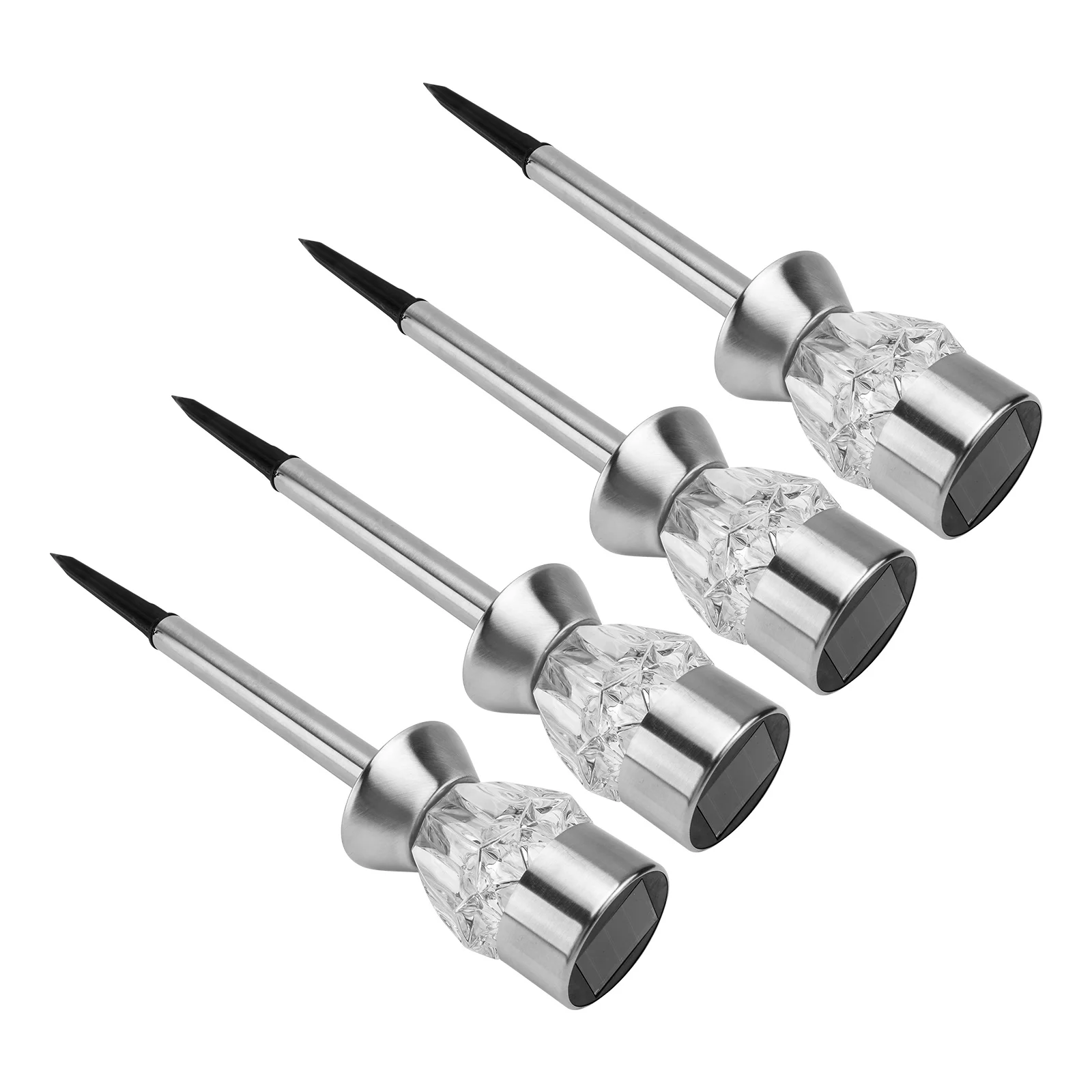 4Pcs Solar Lamps Diamond Appearance Safe Durable Yard Ornaments Creative Design Garden Lighting Solar Lamps Yard Ornaments