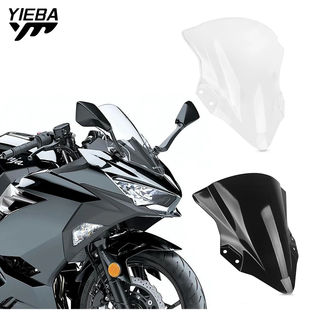 

2020 2019 2018 Motorcycle Double Bubble Windshield WindScreen Deflectors For Kawasaki Ninja 400 250 Ninja250 EX400 Ninja400