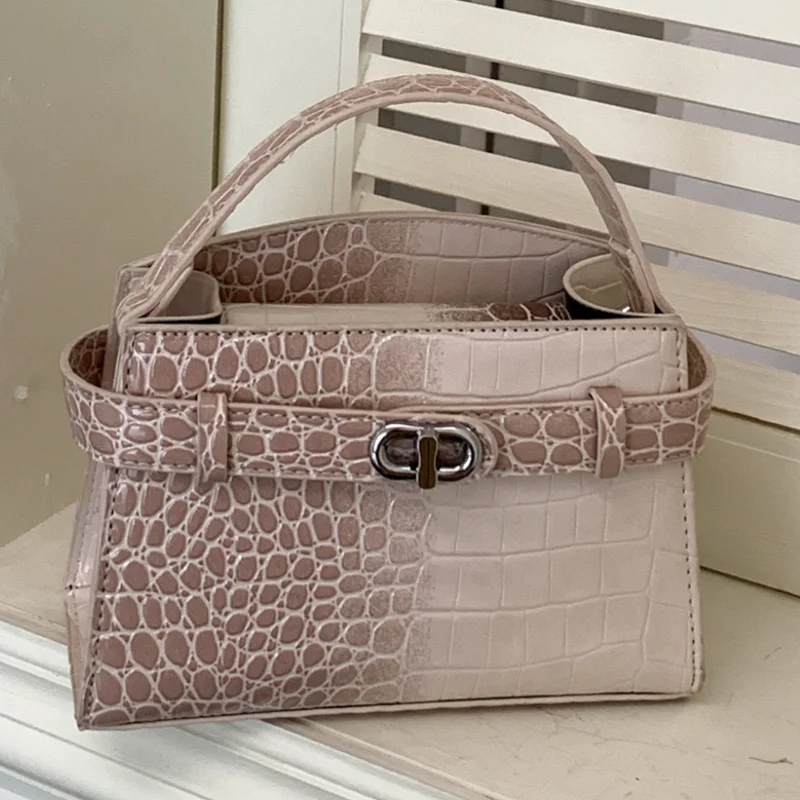 

Сумка-трансформер 2026 с тиснением под крокодила, роскошная, с верхней ручкой, через плечо и на плечо, текстурированная