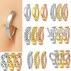 316l Surgical Steel Navel Piercing Simple Belly Button Ring For Women Girl Reverse Curved Glossy Snap Belly Piercing