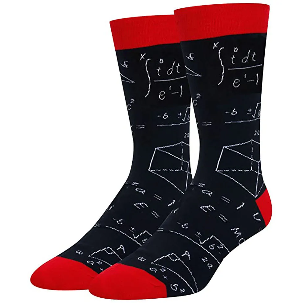 1/3 Pairs Funny Geometry Math Socks Happy Novelty Men Casual Socks Perfect Christmas Gift for Men and Women