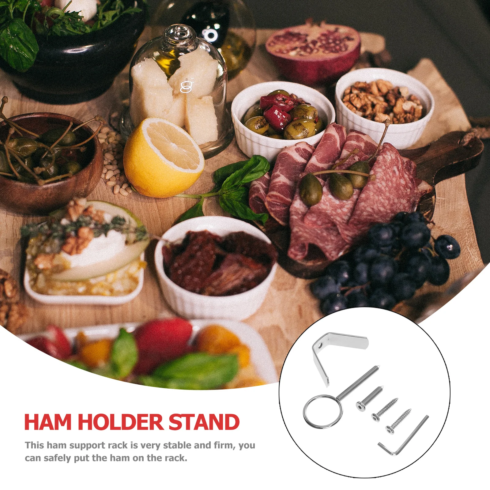 

1Set Ham Fixing Holder Iron Ham Holder Rack for Home Restaurant Use Sturdy Construction Smooth Surface Reusable Multiple Times