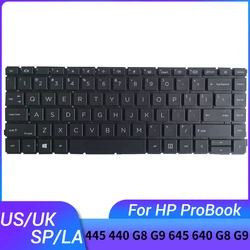 NEW US/UK/Spanish/Latin laptop klawiatura do HP ProBook 445 440 G8 G9 645 640 G8 do EliteBook 645 640 G9 podświetlenia