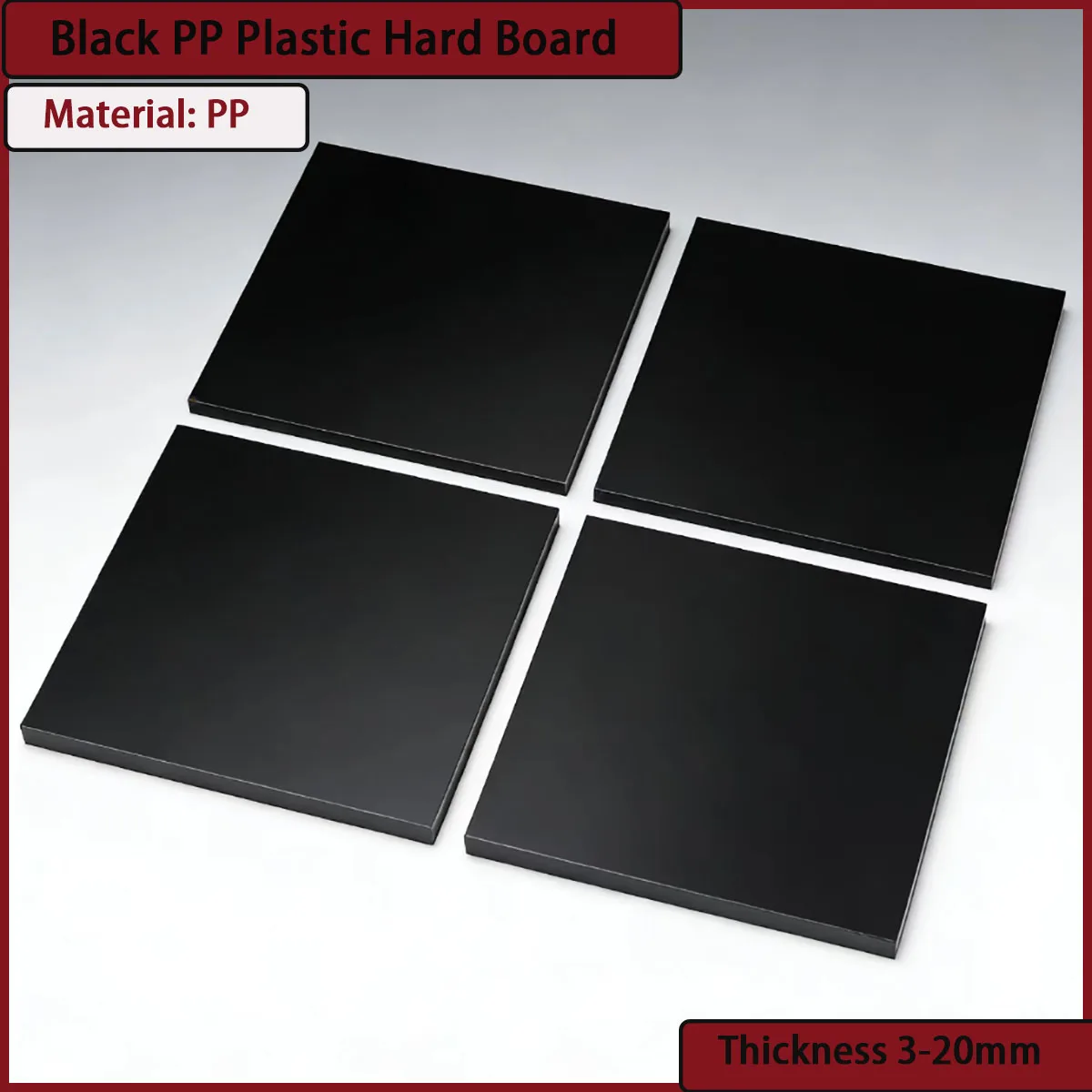 Thickness 3-20mm black PP plastic hard board suitable for box manufacturing, equipment lining, decorative partitions, etc