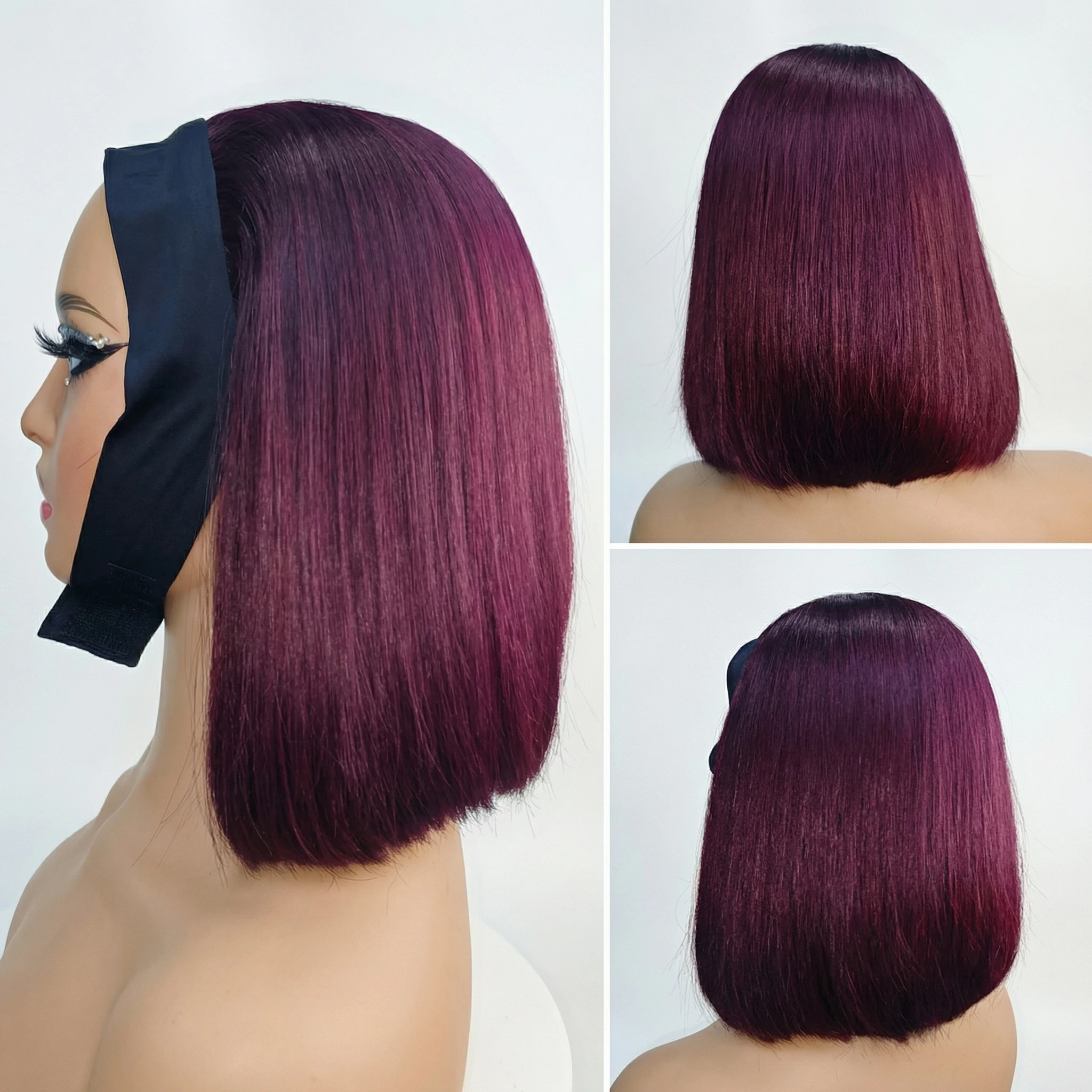 

Headband Wig Human Hair Bone Straight Human Hair Wigs Full Machine Made Peruvian Human Hair Wigs For Black Women Easy to Go 250%