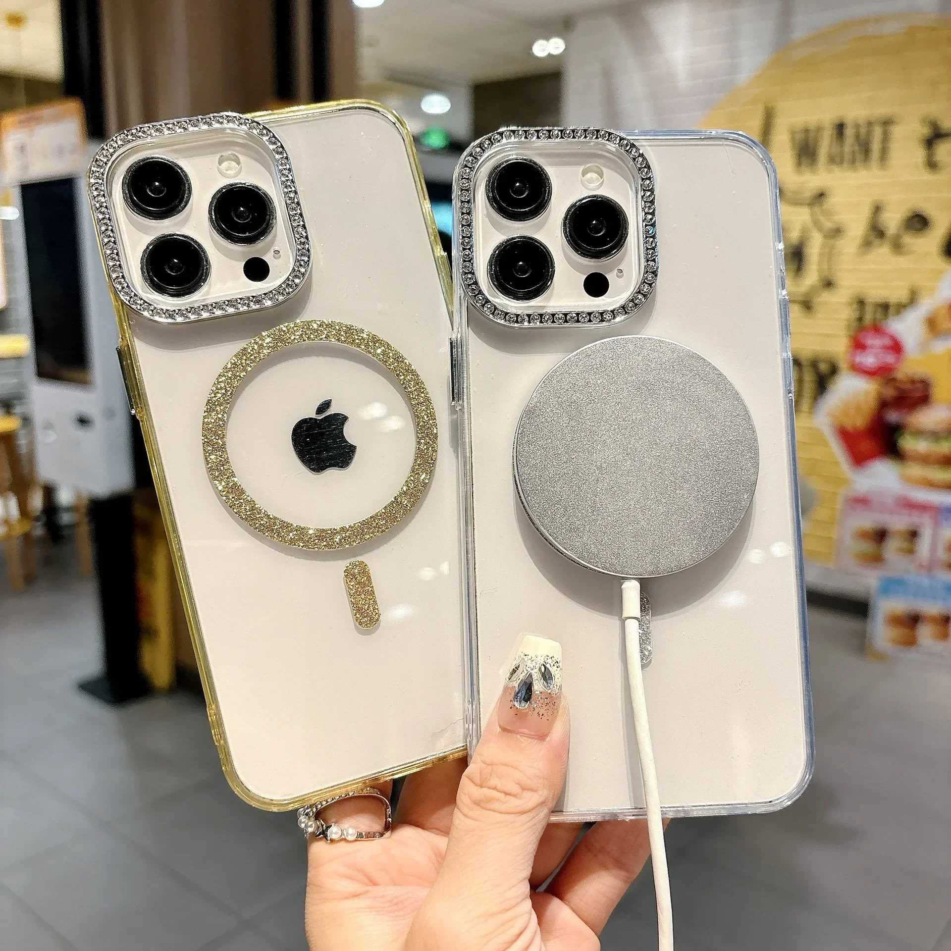 Diamond Camera Phone Case Cover for IPhone 11 12 13 14 15 16 Pro Max Shockproof Case for IPhone 16 Pro Max