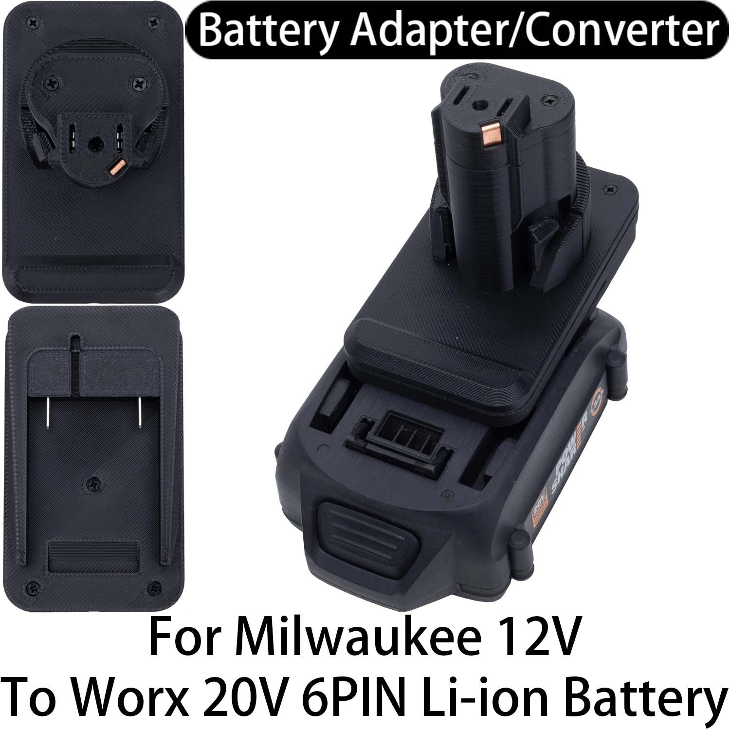 

Battery Adapter For Milwaukee 18V Li-ion Tool To Worx 20V 6PIN Li-ion Battery Adapter Converter Power Tool Accessory