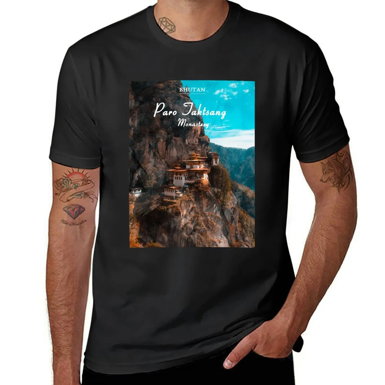 Paro Taktsang Monastery Bhutan Travel T-Shirt blacks boys animal print vintage clothes anime men graphic t shirts