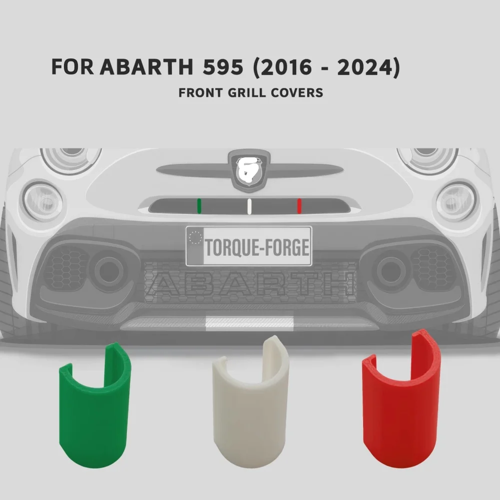 Italian Tricolore Front Grill Covers Decoration 595 Series 4 (2016–2024) For Fiat Abarth Car Exterior Accessories
