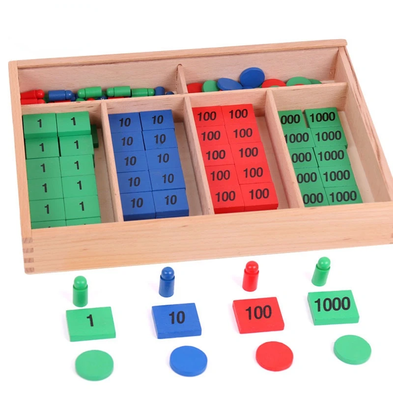 Montessori Stempel Spiel Mathe Arithmetik Lernspiel zeug Holz stempel Spiel Addition und Subtraktion Arithmetik Lernspiel zeug Set