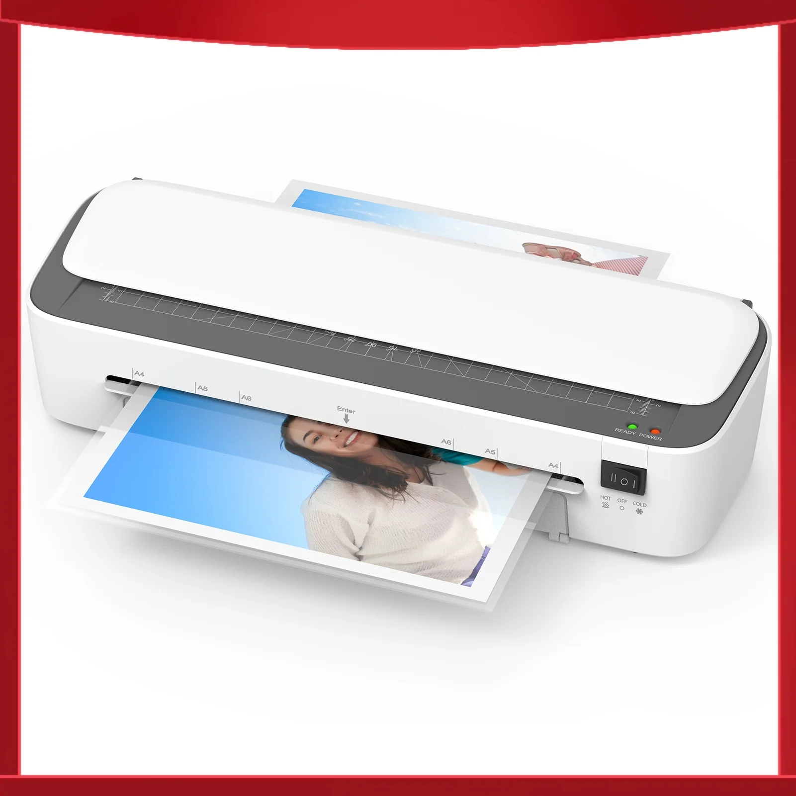 

BISOFICE A4 9 inches Thermal Laminator Machine Laminating Machine Desktop 6IN1 Multifunctional Hot and Cold Lamination