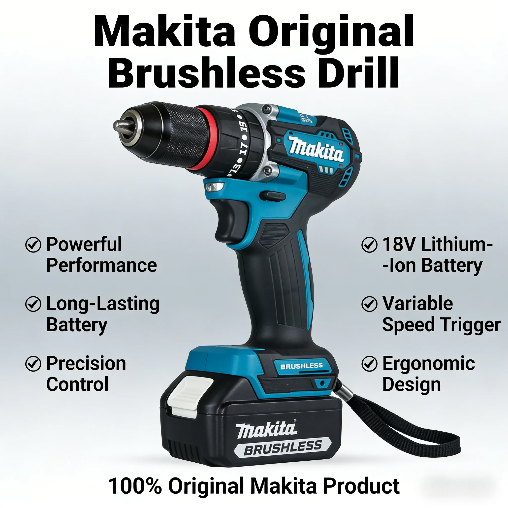 

Makita 6Ah battery,DDF487Cordless Driver Drill18V Brushless Electric Lmpact Screwdriver,Rechargeable Power Tool Makita18vTools