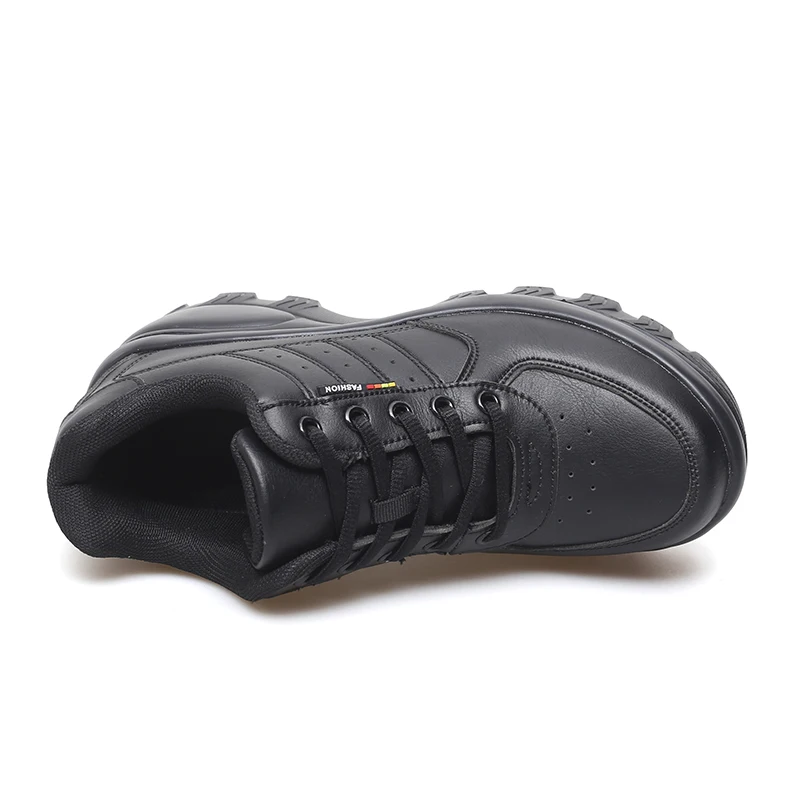 Women 8cm Height Increasing Walking Shoes Fashion PU Leather Chunky Sneakers Waterproof Breathable Casual Shoes Large Size 35-43